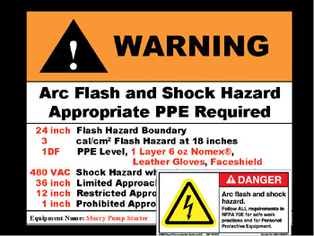 arc flash and shock hazard warning