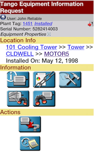 example of a mobile CMMS screen