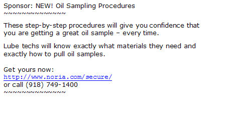 oil sampling procedures