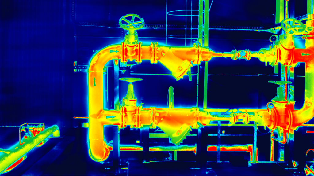 thermographic image of pipes