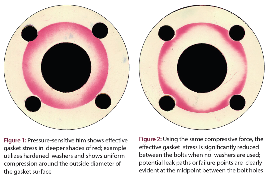 pressure-sensitive film shows effective gasket stress