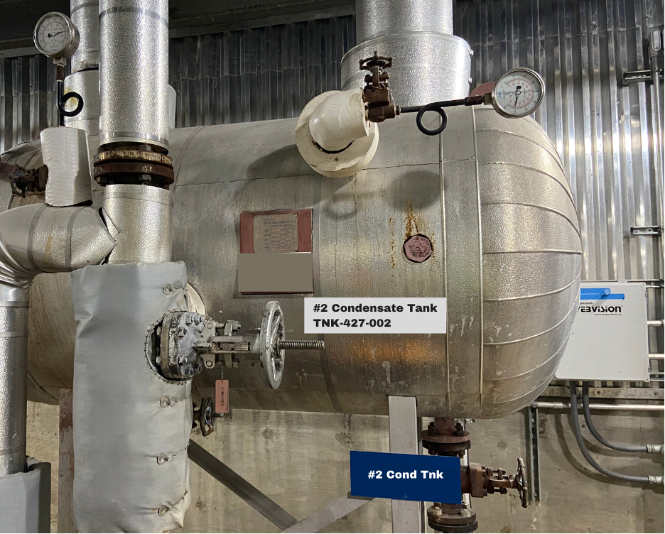 Figure 9: Condensate Tank with Equipment Label and Equipment Number