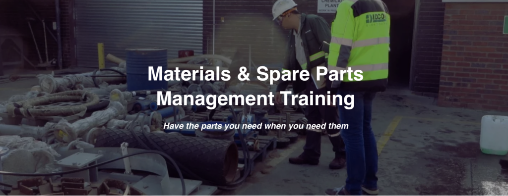 materials and spare parts management training