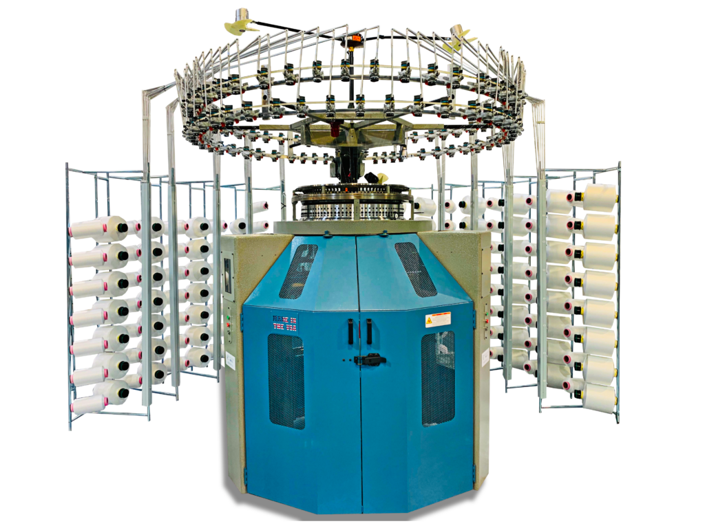 single jersey knitting machine used in the textile industry