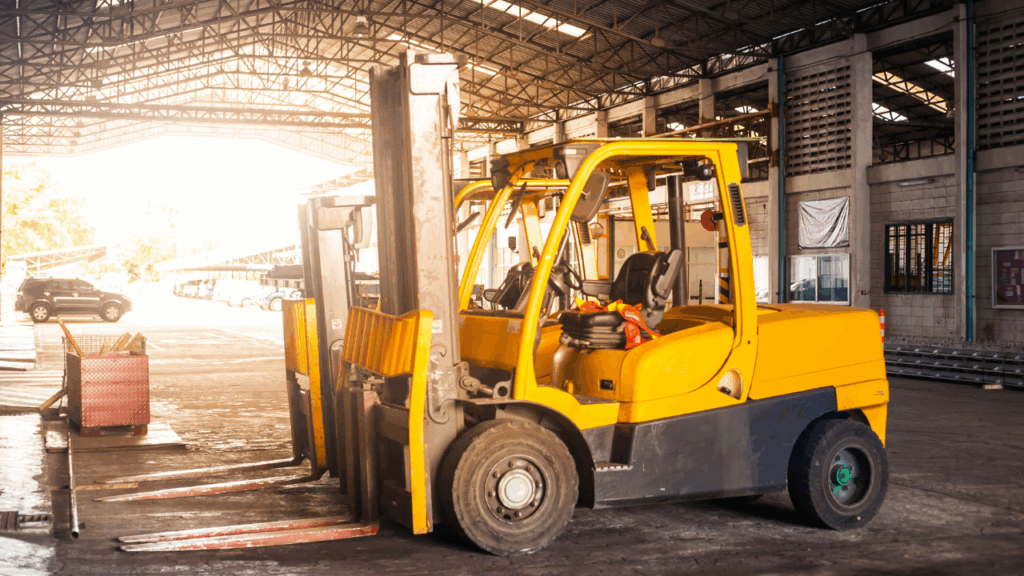 forklifts in garage