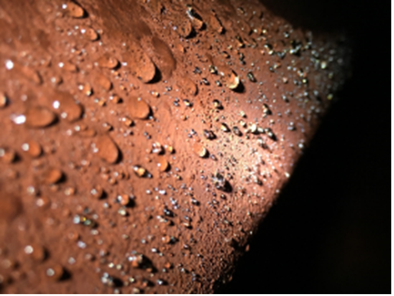 metal surface showing the hydrophobic barrier provided by an FFP
