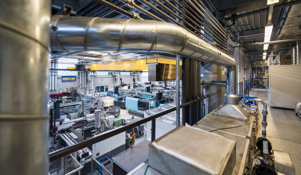 duct in manufacturing facility