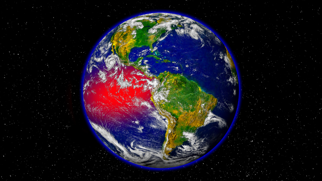 El Niño weather shown on image of earth